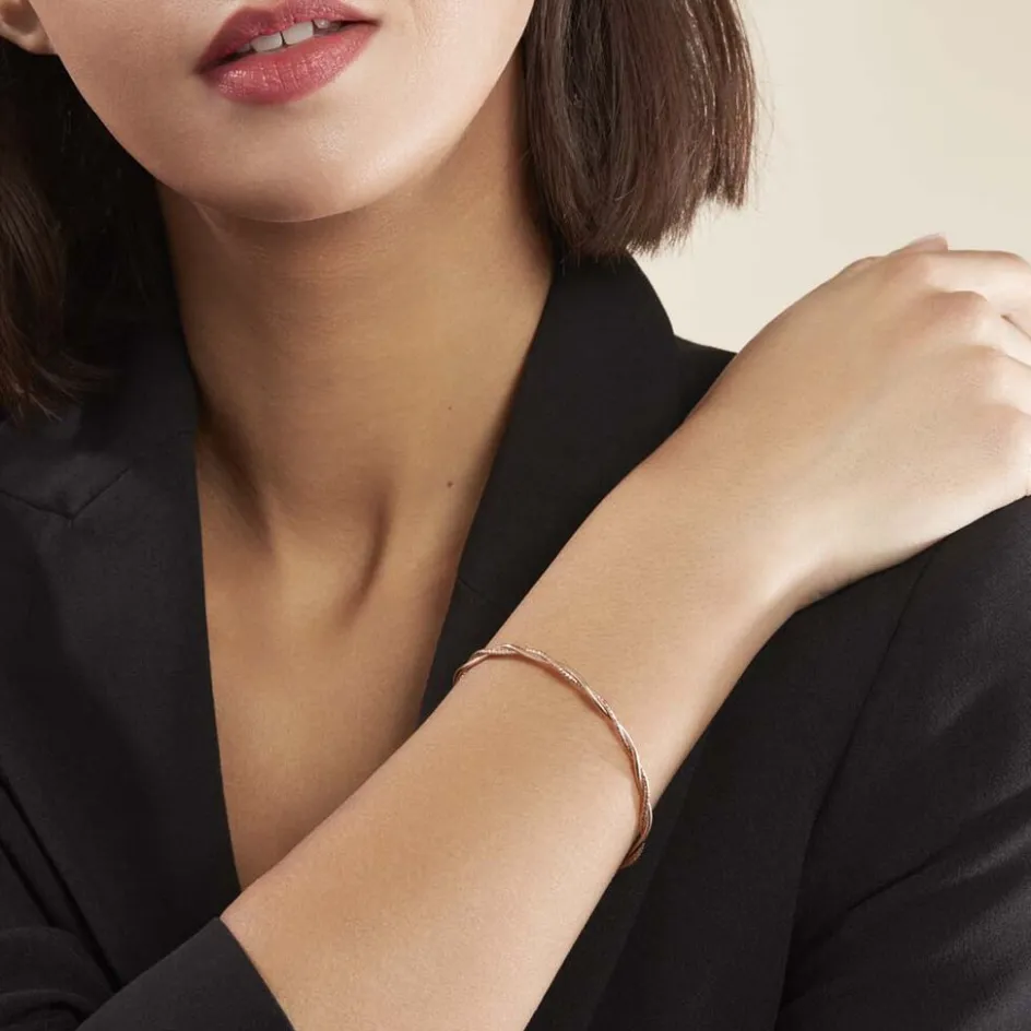Best Histoire d'Or Bracelet Abie Torsade argent rose
