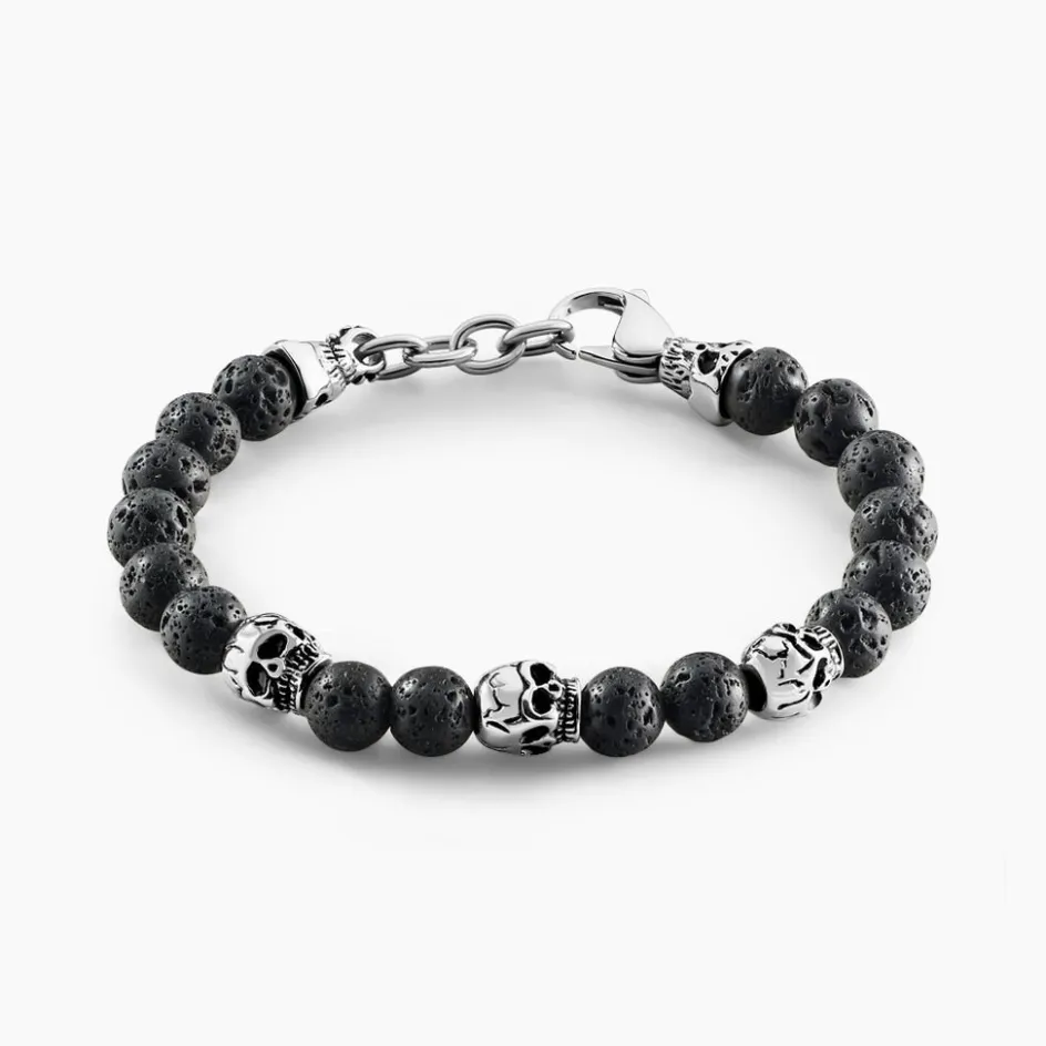 Histoire d'Or Bracelet Acier Blanc Hantz Pierre De Lave* Bracelets|Bracelets Fantaisie