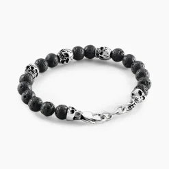 Histoire d'Or Bracelet Acier Blanc Hantz Pierre De Lave* Bracelets|Bracelets Fantaisie