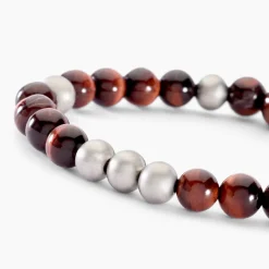 Histoire d'Or Bracelet Adonis Acier Blanc Oeil De Tigre* Bracelets|Bracelets Fantaisie