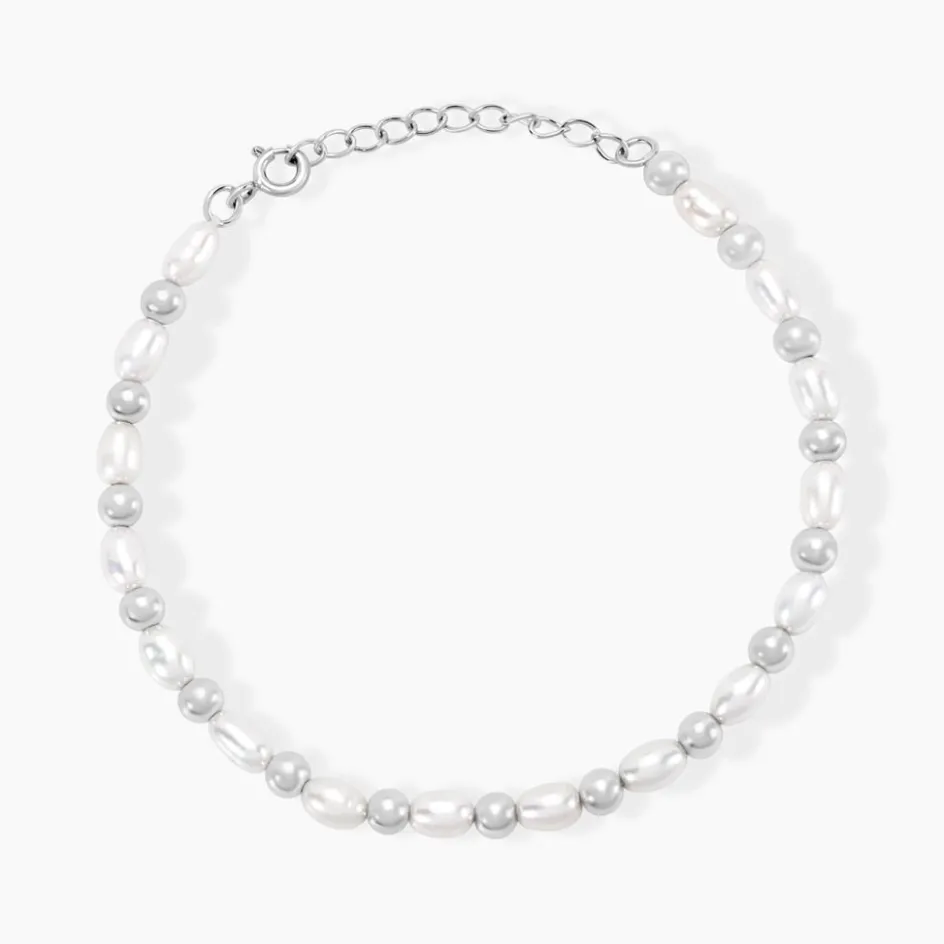 Clearance Histoire d'Or Bracelet Argent Bede Perles De Culture