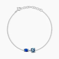 Histoire d'Or Bracelet Argent Blanc Brenna Oxydes De Zirconium argent blanc oxyde bleu swiss