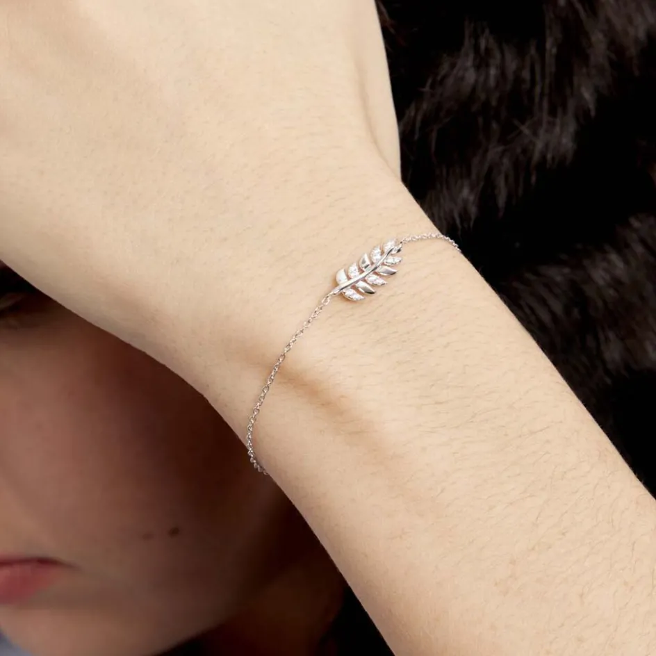 Histoire d'Or Bracelet Argent Blanc Jade Oxydes De Zirconium Blancs* Bracelets|Bracelets Fantaisie