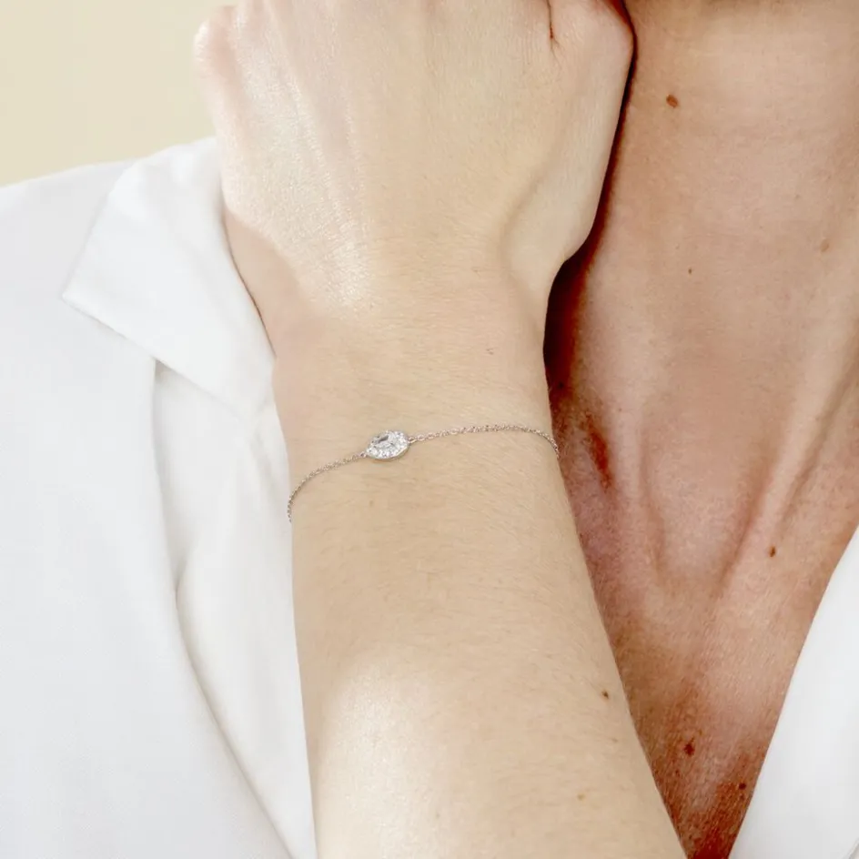 Sale Histoire d'Or Bracelet Argent Tania Oxydes De Zirconium argent blanc oxyde