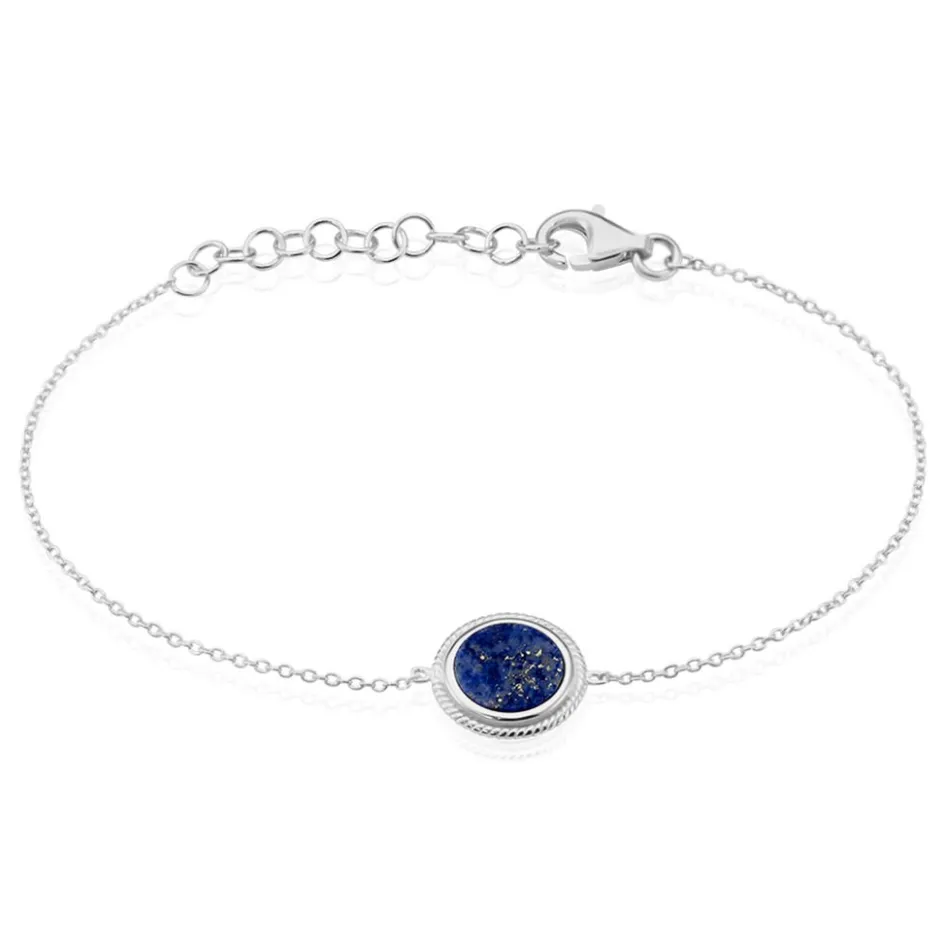 Outlet Histoire d'Or Bracelet Argent Zea Lapis Lazulis argent blanc lapis lazuli bleu