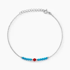 Histoire d'Or Bracelet Behati Argent Blanc Corail Turquoise* Bracelets|Bracelets Fantaisie