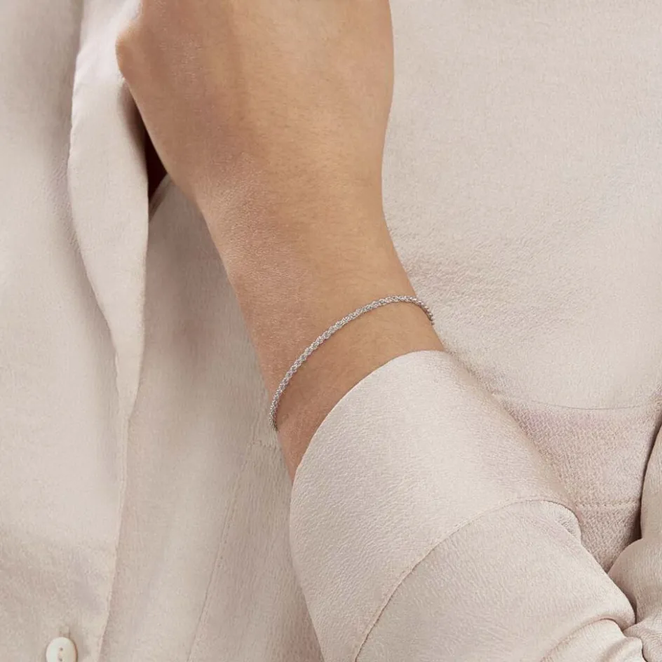 Histoire d'Or Bracelet Cacilda Maille Corde Argent Blanc