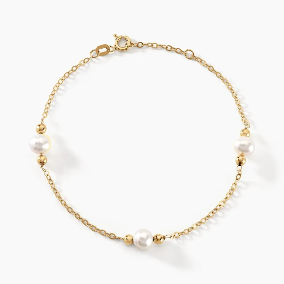 Best Histoire d'Or Bracelet Cannelle Or Jaune Perle De Culture