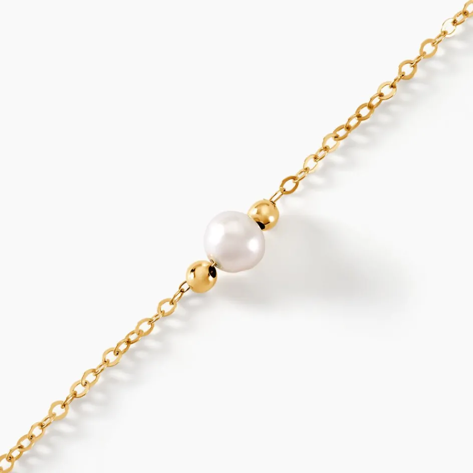 Best Histoire d'Or Bracelet Cannelle Or Jaune Perle De Culture