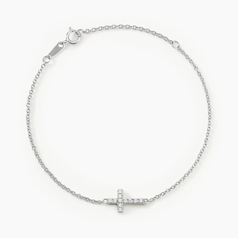 Outlet Histoire d'Or Bracelet Carlie Argent Blanc Oxyde De Zirconium