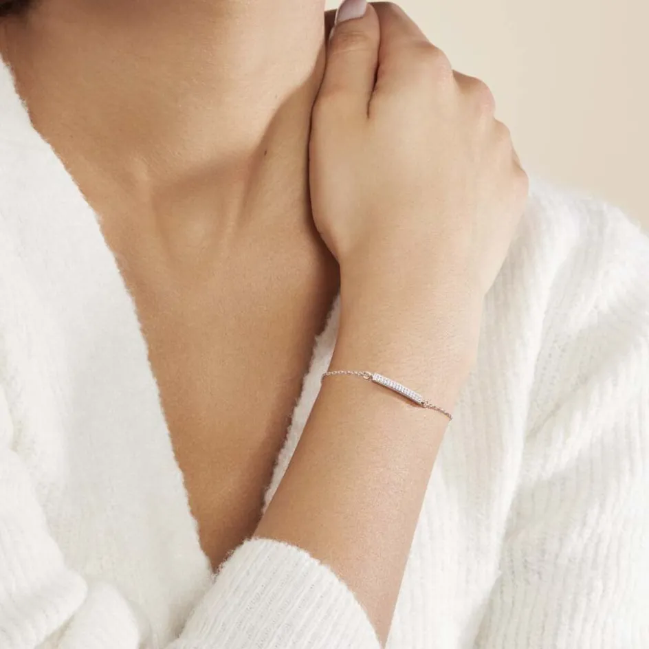 Outlet Histoire d'Or Bracelet Carlie Argent Blanc Oxyde De Zirconium