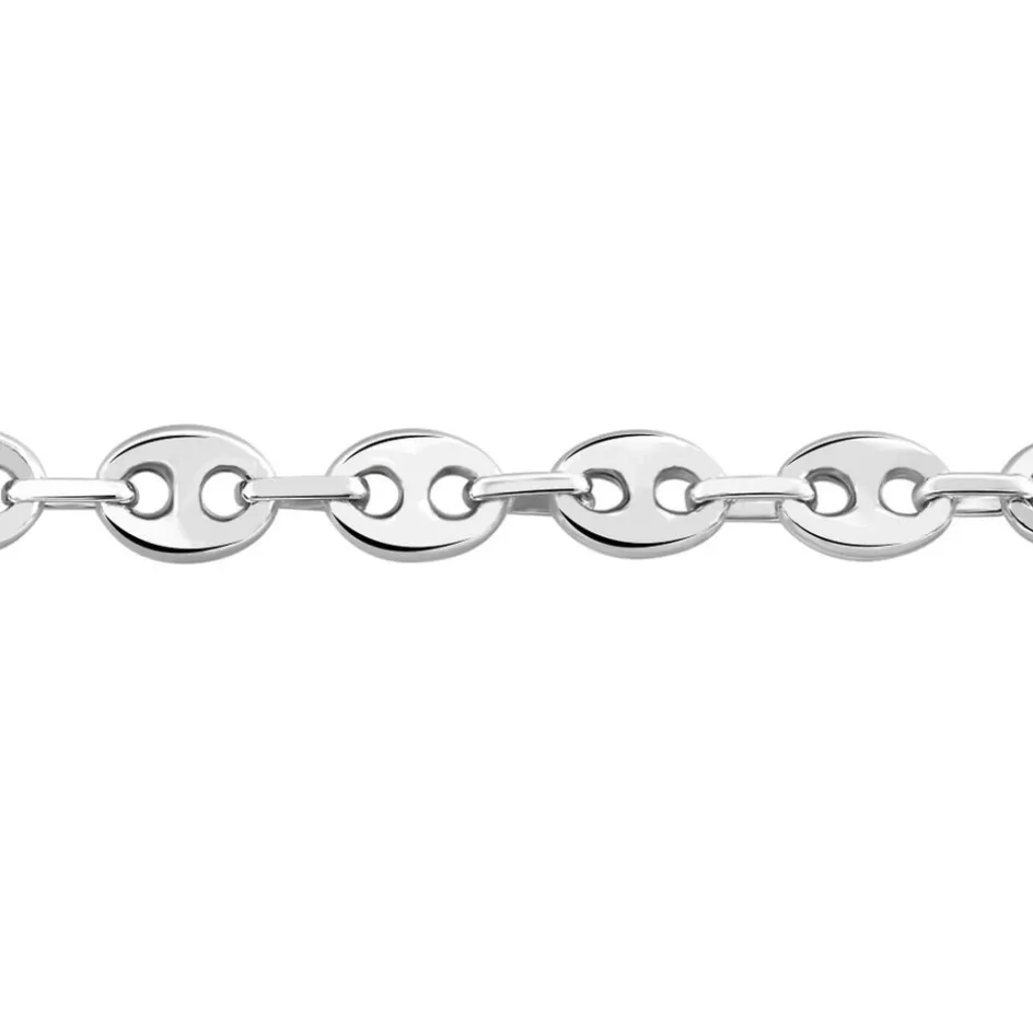 Outlet Histoire d'Or Bracelet Carrus Maille Grain De Cafe Argent Blanc