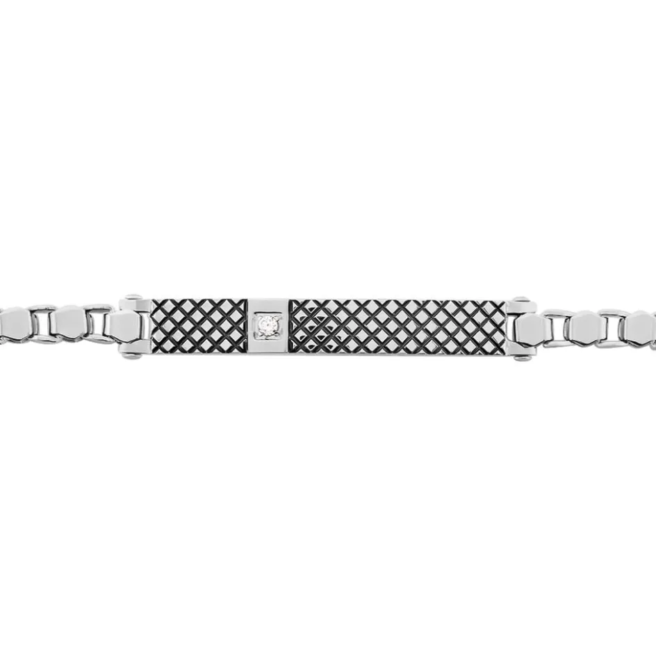 Clearance Histoire d'Or Bracelet Clement Acier Blanc Oxyde De Zirconium