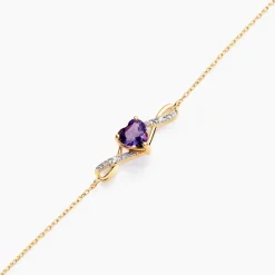 Clearance Histoire d'Or Bracelet Clothilde Or Jaune Améthyste Oxyde De Zirconium or jaune améthyste violet