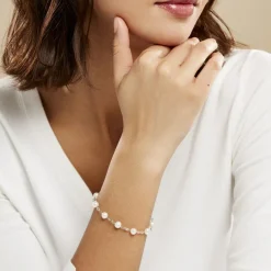 Sale Histoire d'Or Bracelet Corentina Argent Blanc Perle De Culture