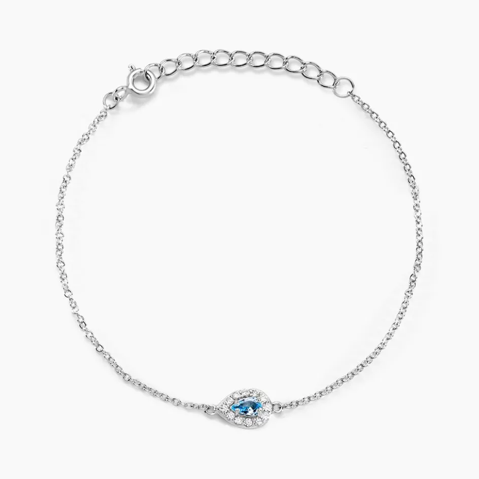 Histoire d'Or Bracelet Court Argent Blanc Tania Oxyde De Zirconium argent blanc oxyde bleu