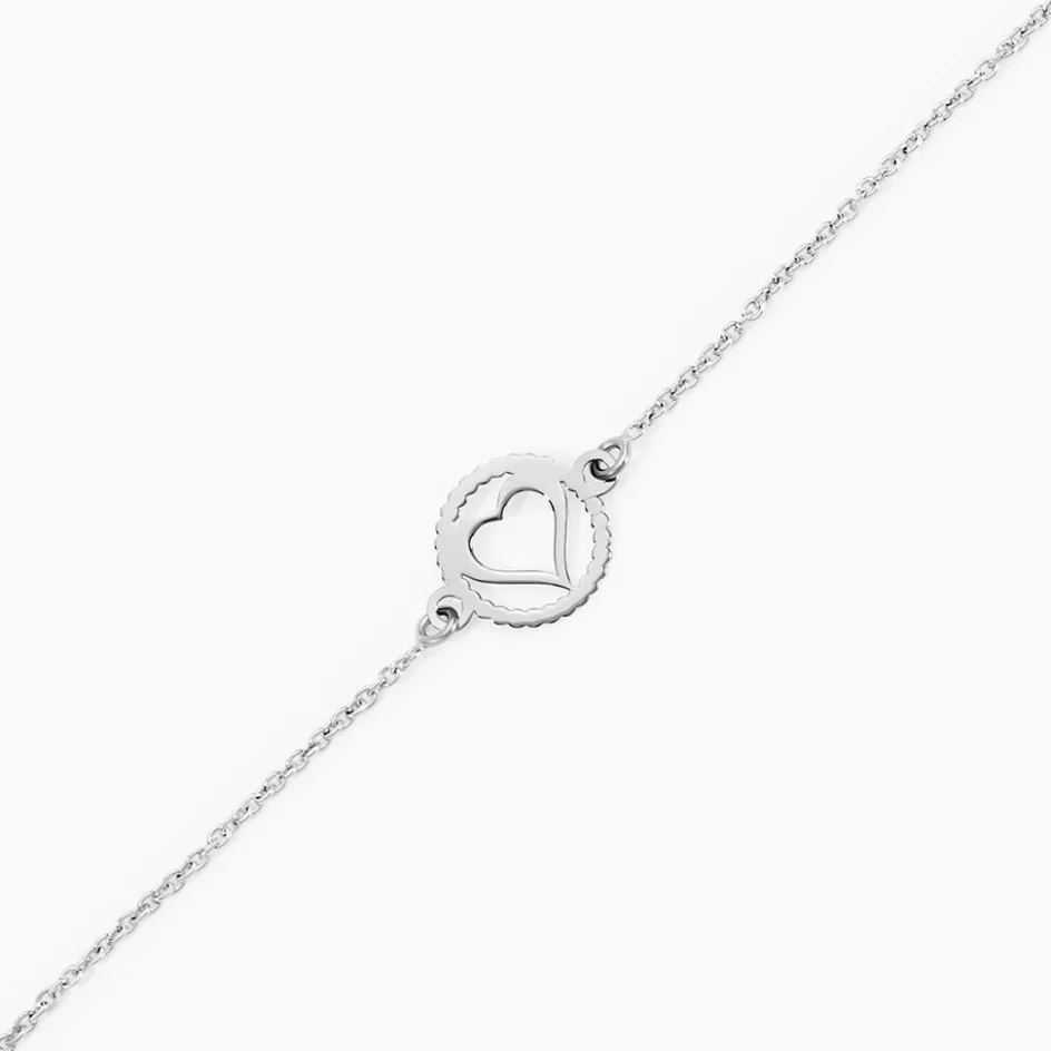 Best Histoire d'Or Bracelet Cuore Argent Blanc