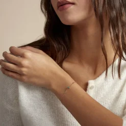 Hot Histoire d'Or Bracelet Déclaration Argent Rose Oxyde De Zirconium argent rose oxyde vert