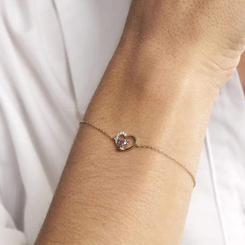 Histoire d'Or Bracelet Eliana Or Jaune Améthyste Oxyde De Zirconium* Bracelets