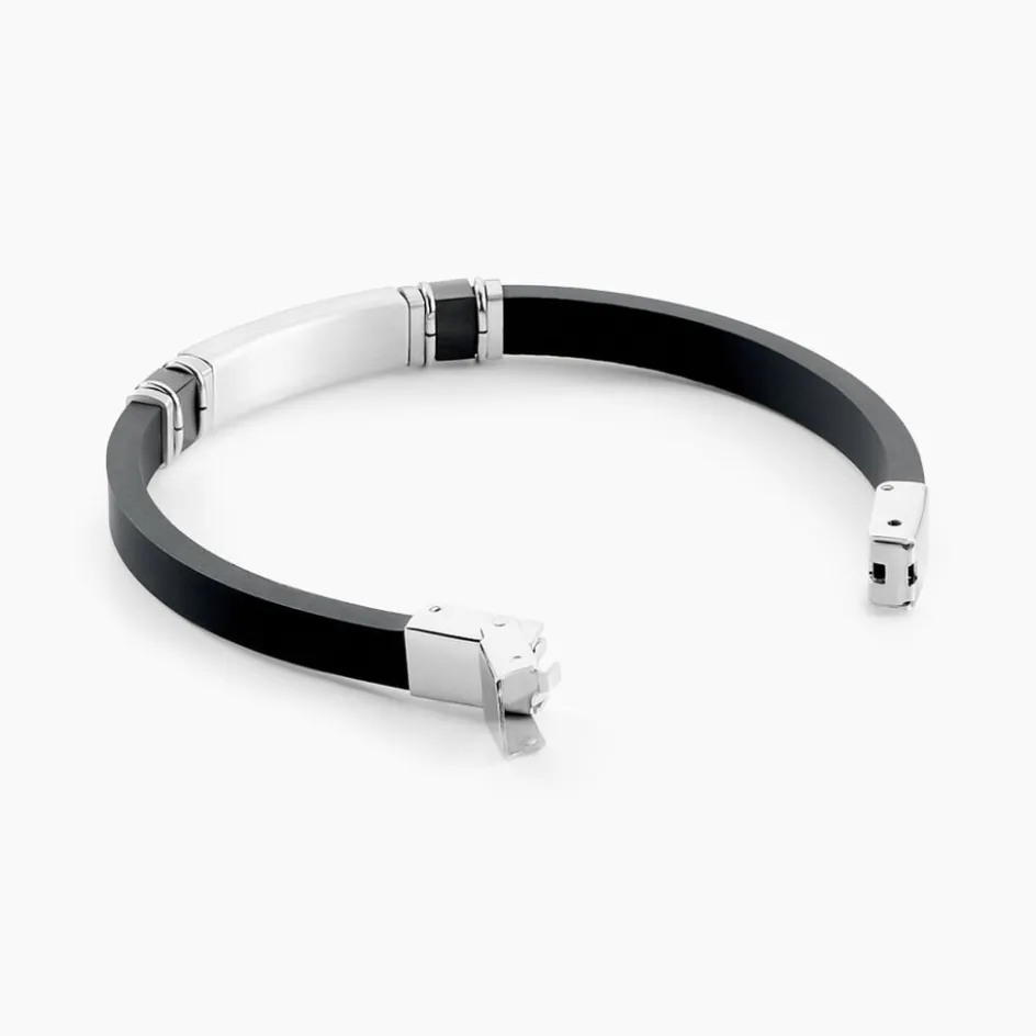 Histoire d'Or Bracelet Eric Acier Blanc Pierre De Synthese