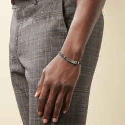 Histoire d'Or Bracelet Eric Acier Blanc Pierre De Synthese