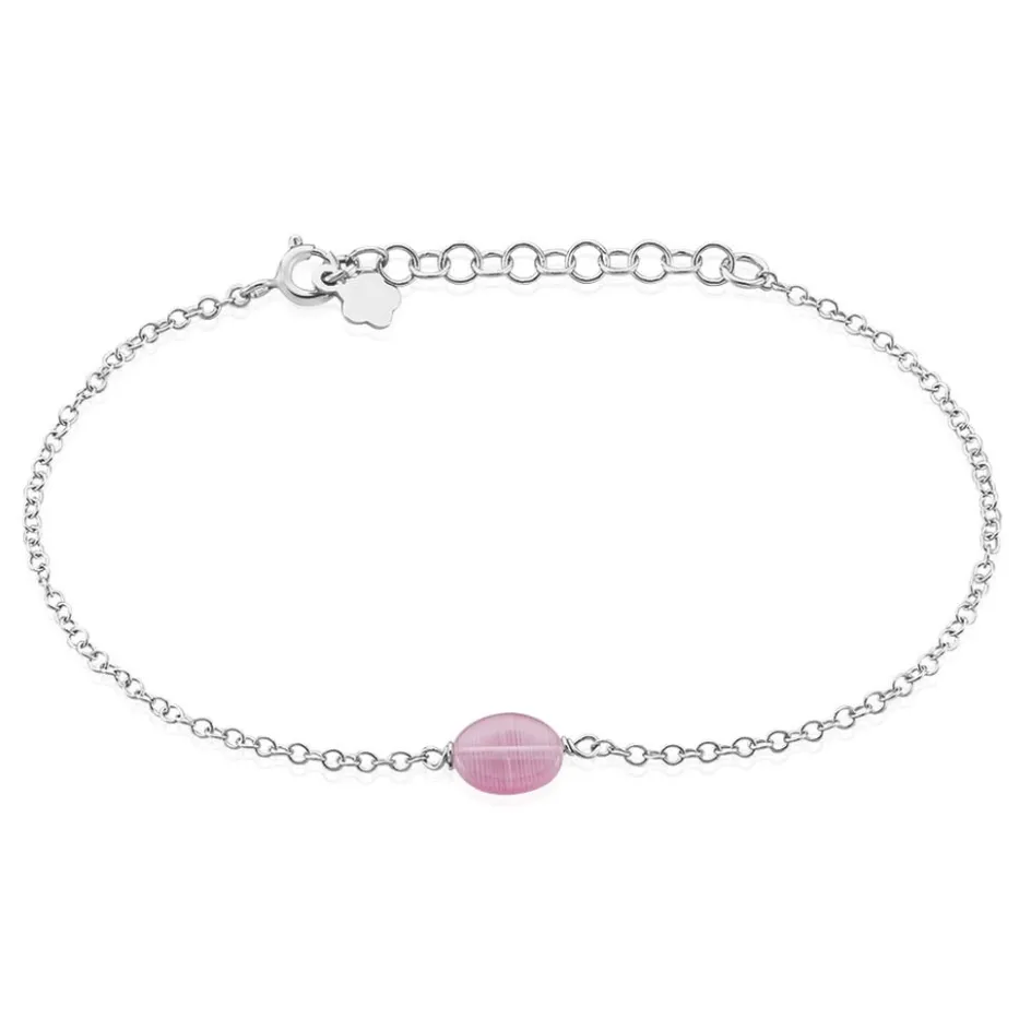 Histoire d'Or Bracelet Evren Argent Blanc Quartz Rose