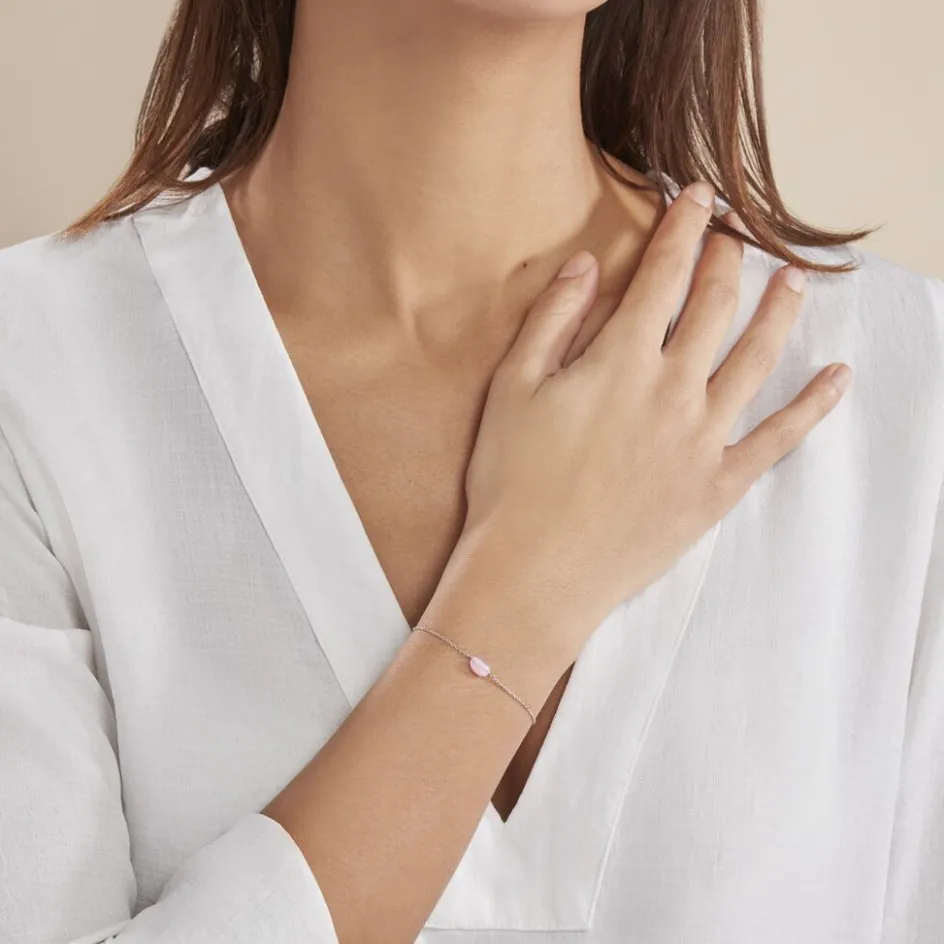 Histoire d'Or Bracelet Evren Argent Blanc Quartz Rose