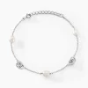 Best Histoire d'Or Bracelet Gaetane Argent Blanc Perle De Culture Oxyde De Zirconium