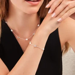 Best Histoire d'Or Bracelet Gaetane Argent Blanc Perle De Culture Oxyde De Zirconium