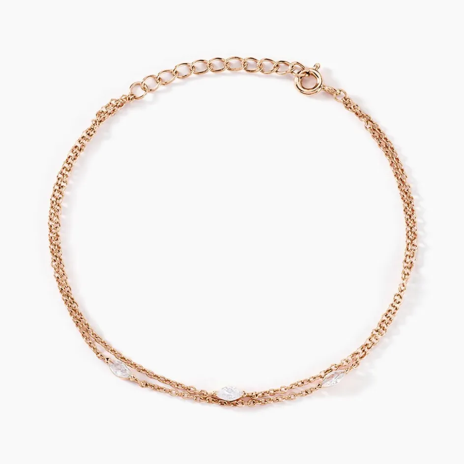 Discount Histoire d'Or Bracelet Giulette De Zirconium argent rose oxyde