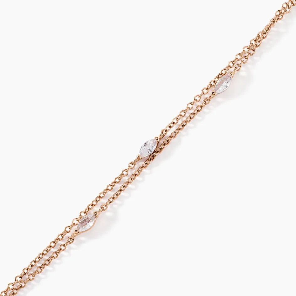 Discount Histoire d'Or Bracelet Giulette De Zirconium argent rose oxyde