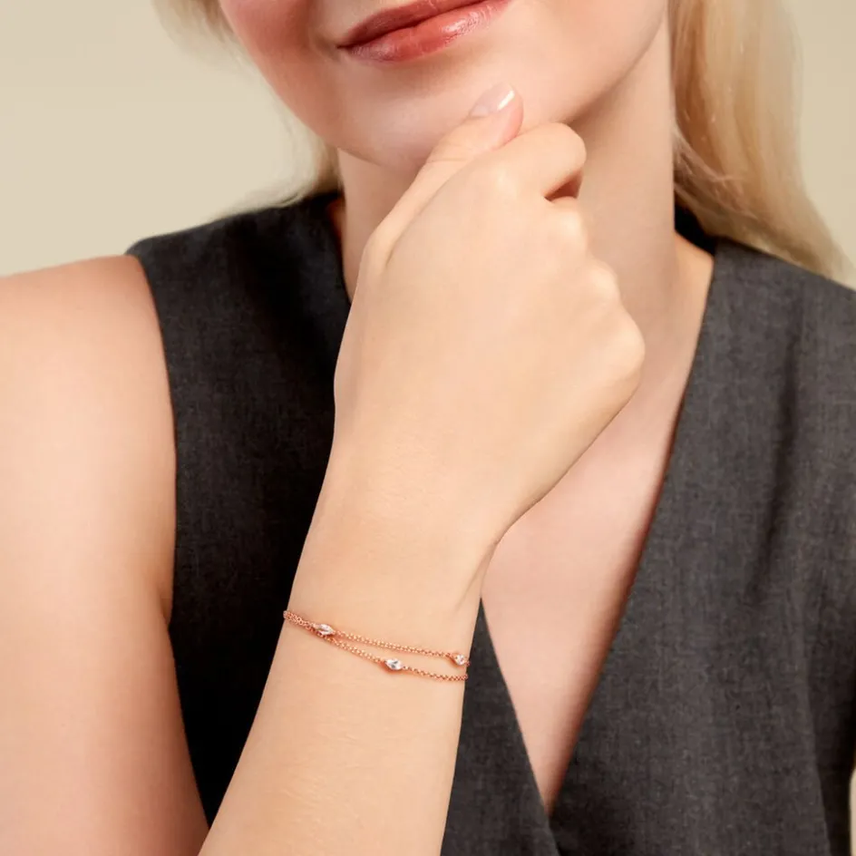 Discount Histoire d'Or Bracelet Giulette De Zirconium argent rose oxyde