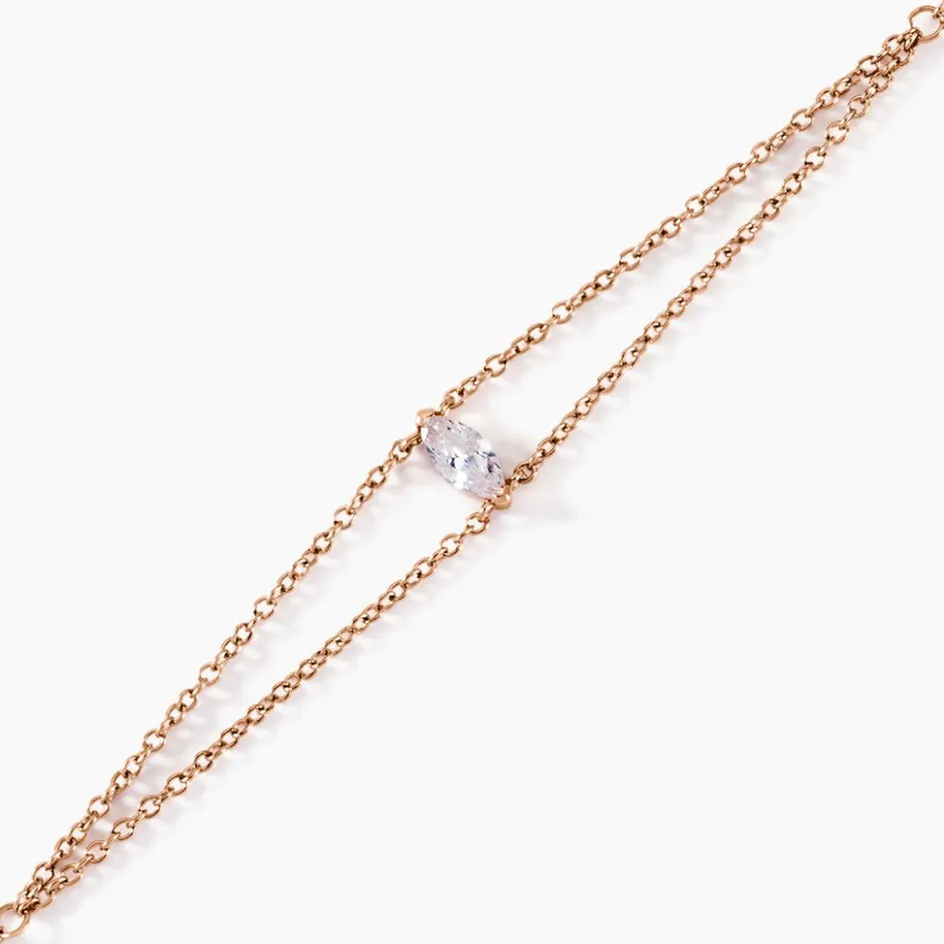 Discount Histoire d'Or Bracelet Giulette De Zirconium argent rose oxyde