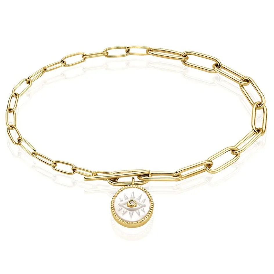 Histoire d'Or Bracelet Goddess Argent Doré Nacre Oxyde De Zirconium