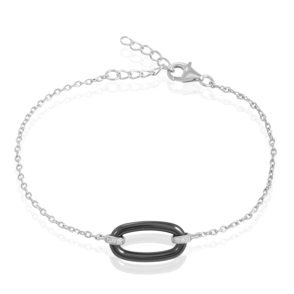 Histoire d'Or Bracelet Greta Argent Blanc Céramique Et Oxyde De Zirconium* Bracelets|Bracelets Fantaisie