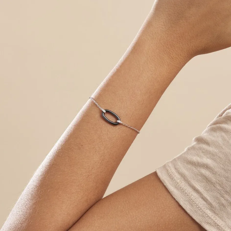 Histoire d'Or Bracelet Greta Argent Blanc Céramique Et Oxyde De Zirconium* Bracelets|Bracelets Fantaisie