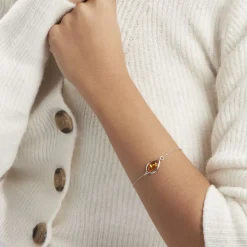 Outlet Histoire d'Or Bracelet Hilda Argent Blanc Ambre