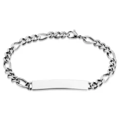 Discount Histoire d'Or Bracelet Identité Jimmy acier blanc