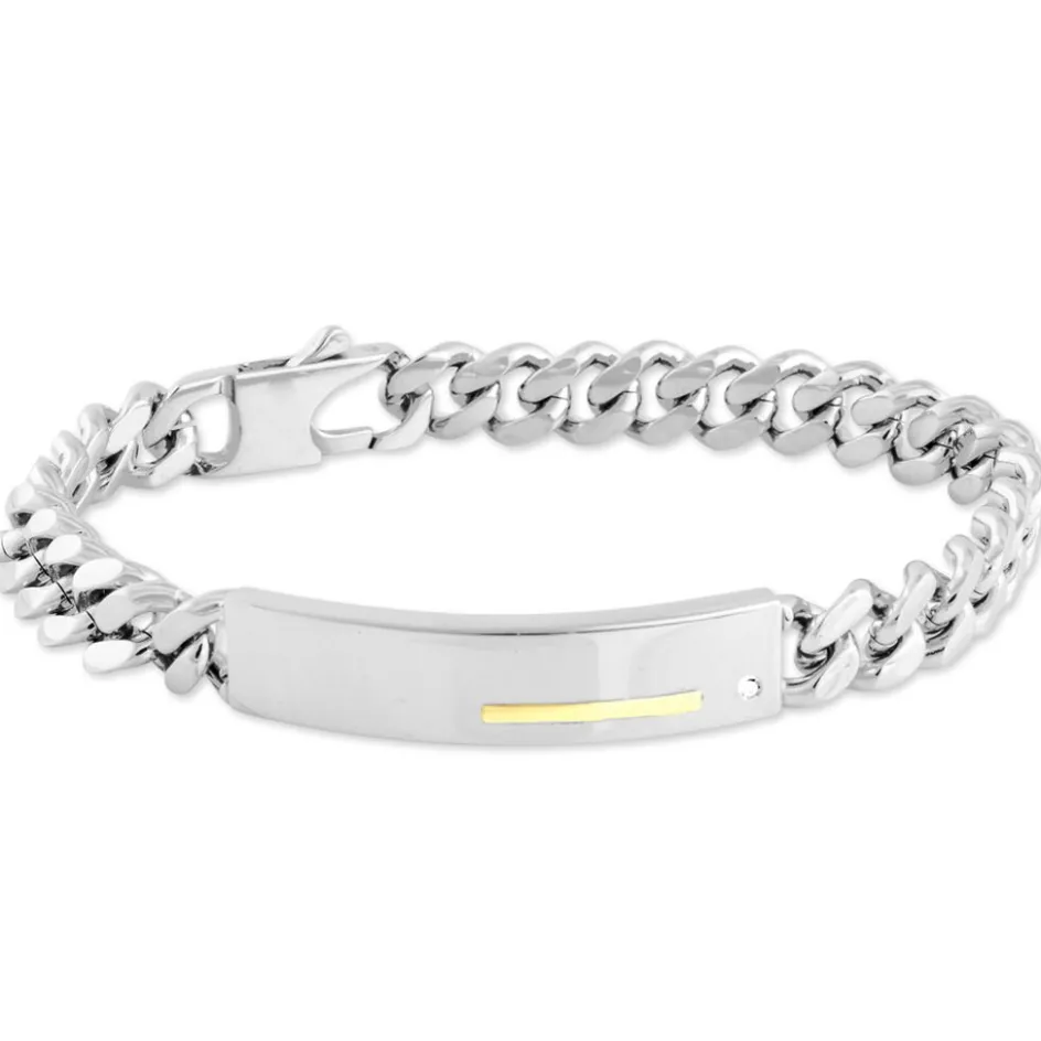 Best JOURDAN Bracelet Identité Adoline Acier Blanc Diamant