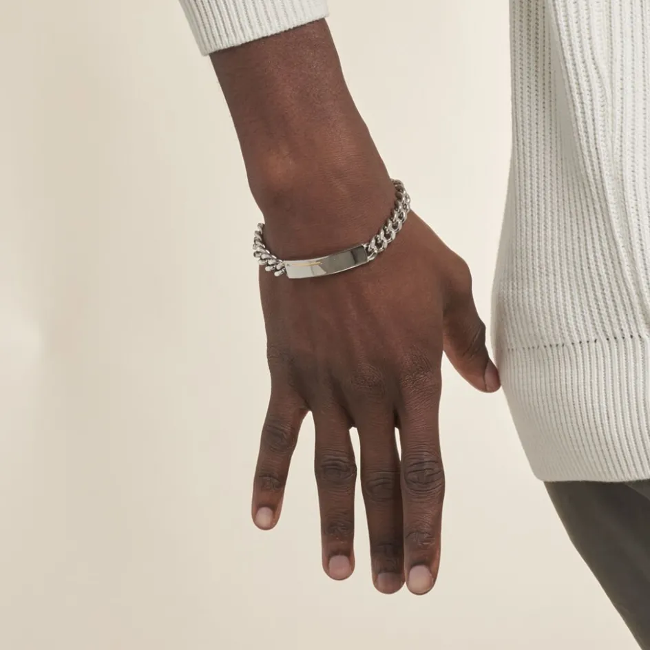 Best JOURDAN Bracelet Identité Adoline Acier Blanc Diamant