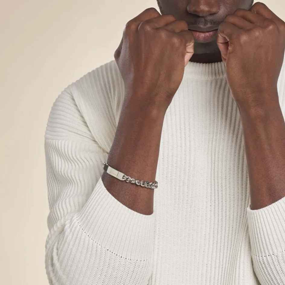 Best JOURDAN Bracelet Identité Adoline Acier Blanc Diamant