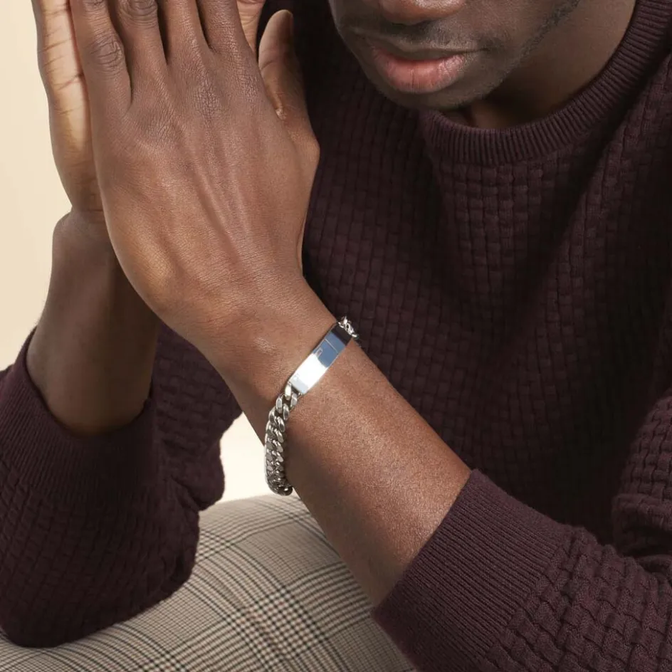 Best JOURDAN Bracelet Identité Adoline Acier Blanc Diamant