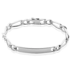 Histoire d'Or Bracelet Identité Anilo Maille Alternee 1/1 Argent Blanc* Bijoux Personnalisés|Bracelets