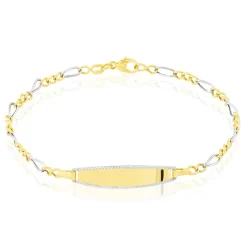 Histoire d'Or Bracelet Identité Bartolomee Maille Alternee 1/3 Or Bicolore* Bracelets|Gourmettes