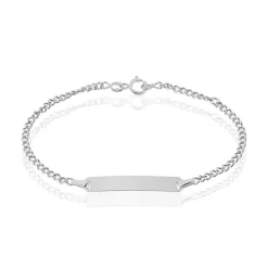 Sale Histoire d'Or Bracelet Identité Etheline Maille Gourmette or blanc