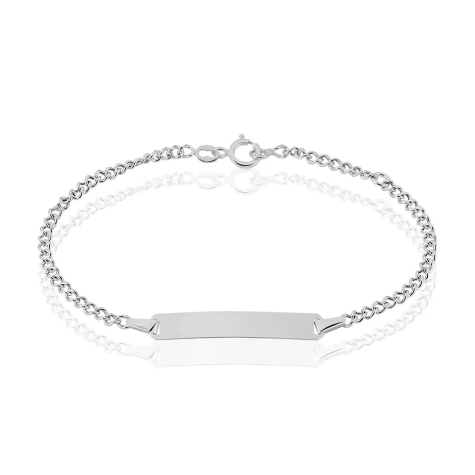 Sale Histoire d'Or Bracelet Identité Etheline Maille Gourmette or blanc