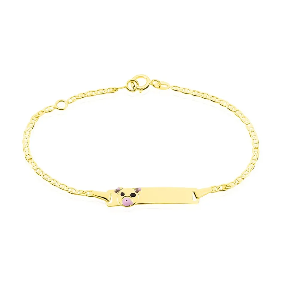 Histoire d'Or Bracelet Identité Euzebia Maille Chemin De Fer Or Jaune* Bijoux Personnalisés|Bracelets