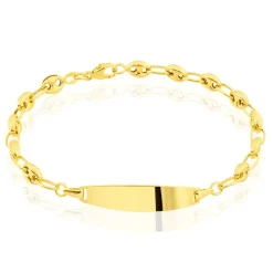 Histoire d'Or Bracelet Identité Evin Maille Grain De Cafe* Bijoux Personnalisés|Bracelets