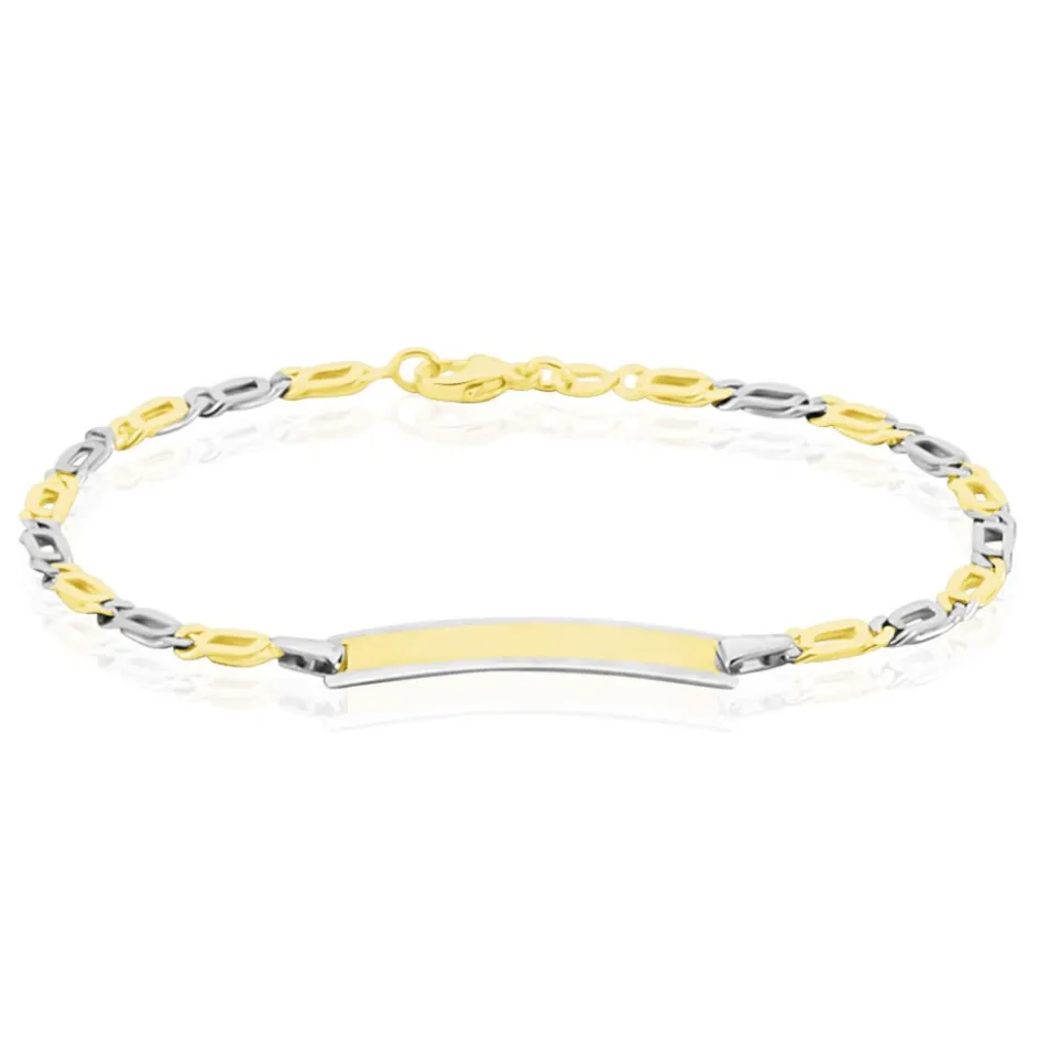 Sale Histoire d'Or Bracelet Identité Fanelia Maille Marine or bicolore
