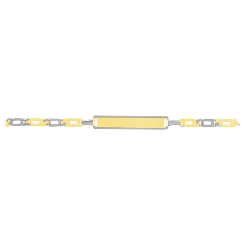 Sale Histoire d'Or Bracelet Identité Fanelia Maille Marine or bicolore